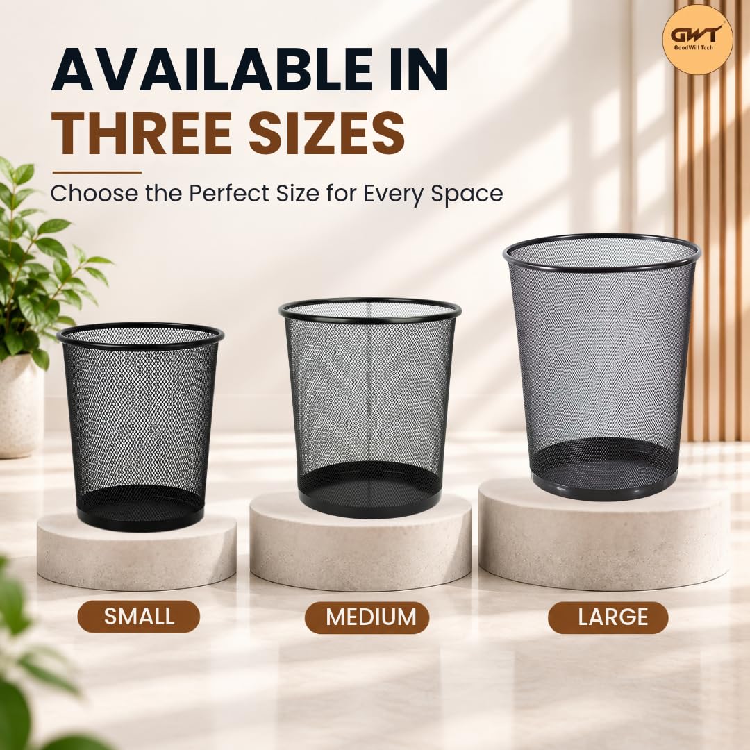 GoodWill Tech Mesh Recycling Bins - Black, 13L -9 GoodWill Tech Mesh Recycling Bins - Black, 13L -9
