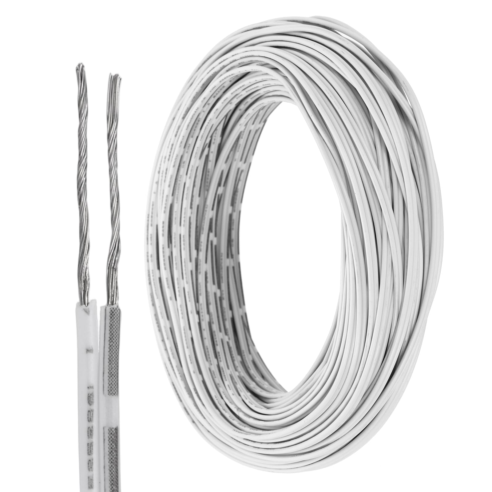 sourcing map 100ft Universal Garage Door Wire, 24AWG 2 Conductor Door Bell Wire Extension Cable Tinned Copper for Control Station & Sensor, Black