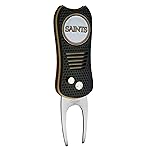 Team Golf NFL New Orleans Saints Retractable Divot Tool with Double-Sided Magnetic Ball Marker, Features Patented Single Prong Design, Causes Less Damage to Greens