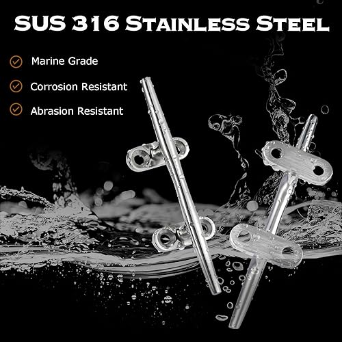 Miniatura 3 de CHANGE MOORE Tacos de barco, tacos de barco de 4568 pulgadas, tacos de muelle de acero inoxidable 316 con base abierta (paquete de 1, 2, 4), tacos