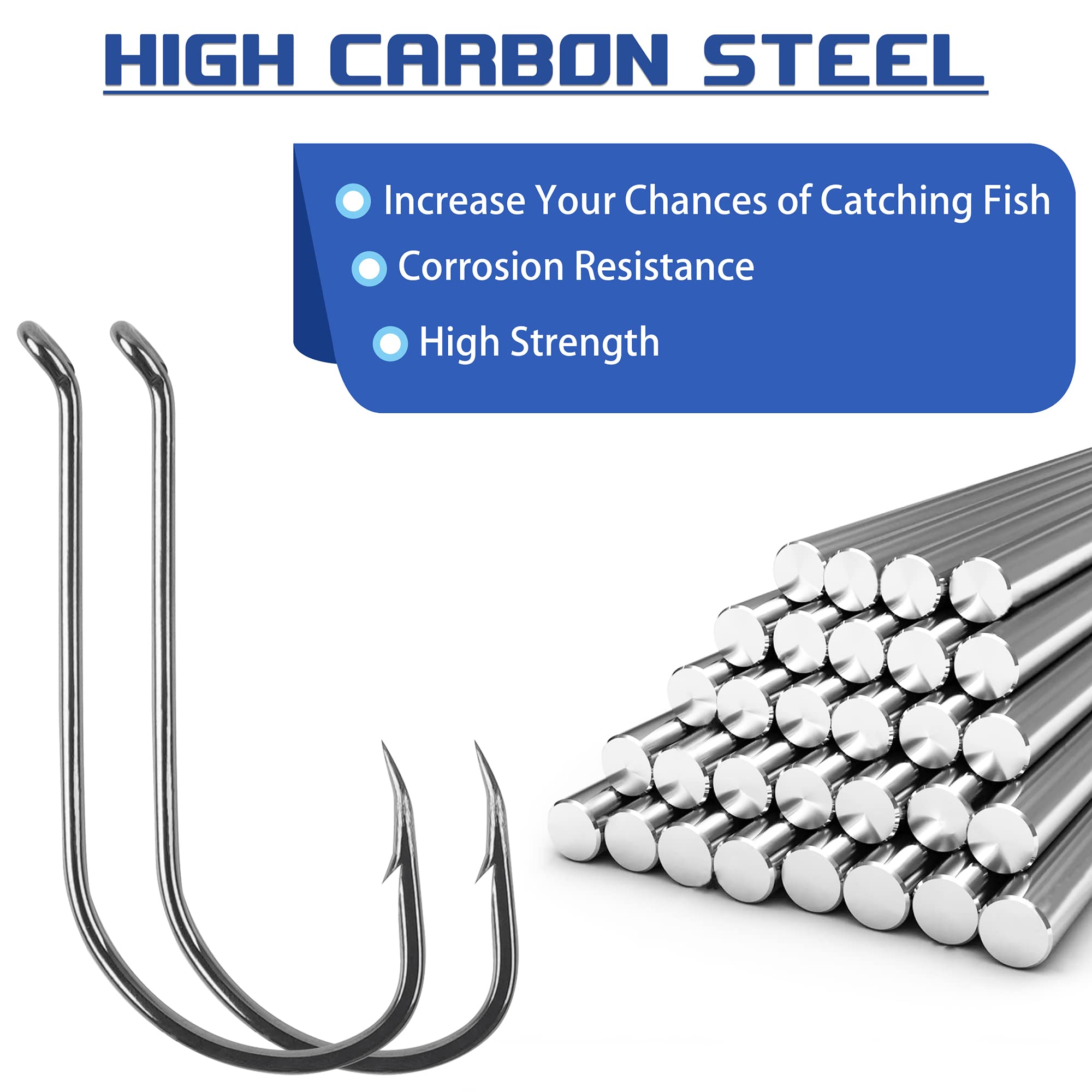 Octopus Hook Fishing Beak Circle Hook Saltwater Freshwater Barbed Hooks Catfish Long Shank High Carbon Steel Fishing Hooks (2/0-100 Pack) : Sports & Outdoors