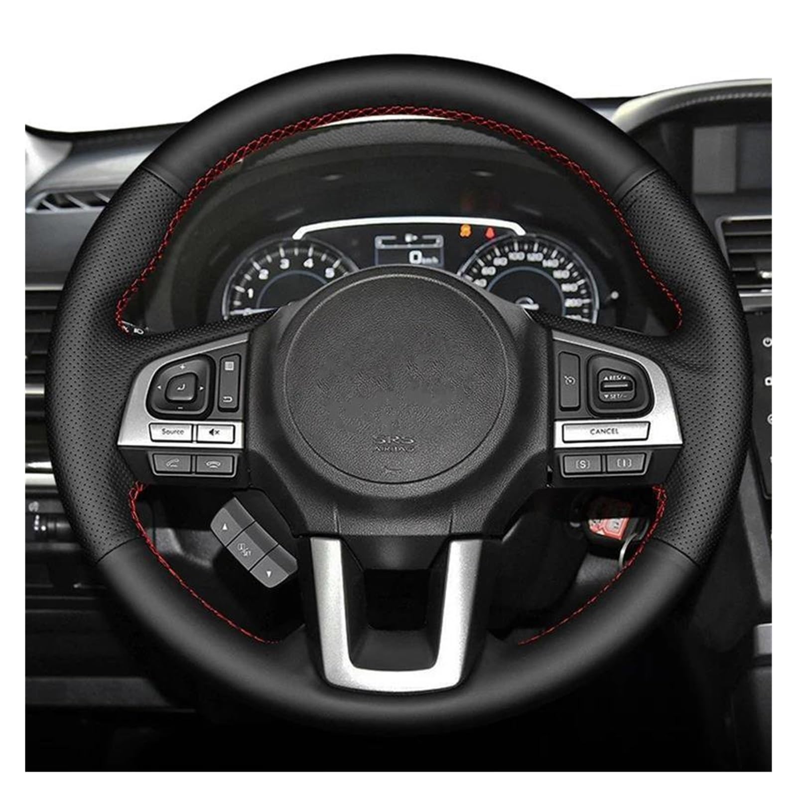 Volantes Funda Trenzada para Volante Coche Cuero Auténtico para Subaru para Legacy 2016 para Outback 2015 2016 XV 2016 para Forester 2016 Funda Volante(Gray Thread)