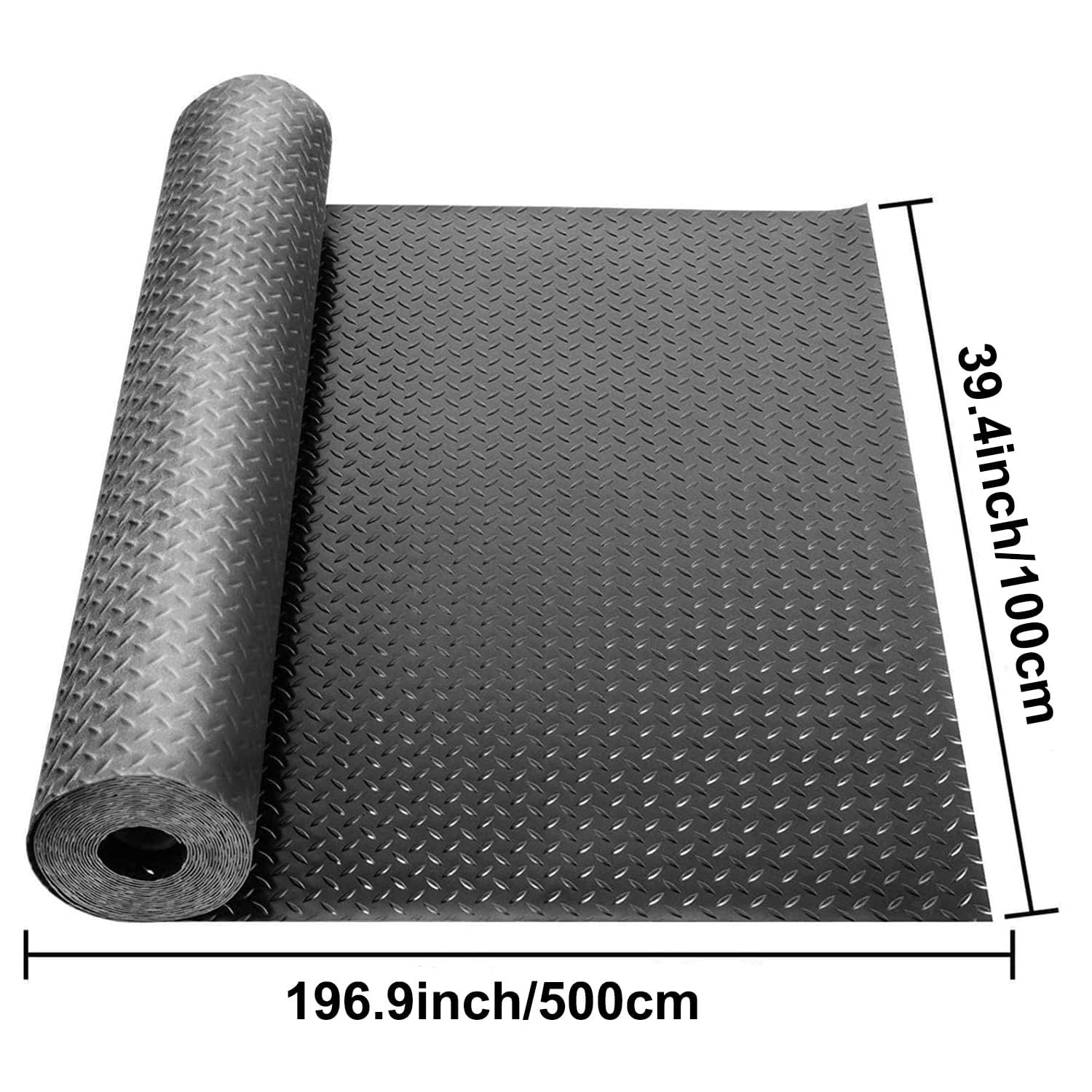 2mm Noppen Anti-Rutsch-Matte Meterware - Gummiläufer Noppenmatte als Werkstatt-Boden, Gummi-Matte, Werkbank Auflage u. Boden-Matte - Gummi Matte for Keller, Anhänger, 0,5–1,5 m, 1–10 m(0.6X7m/2X23ft)