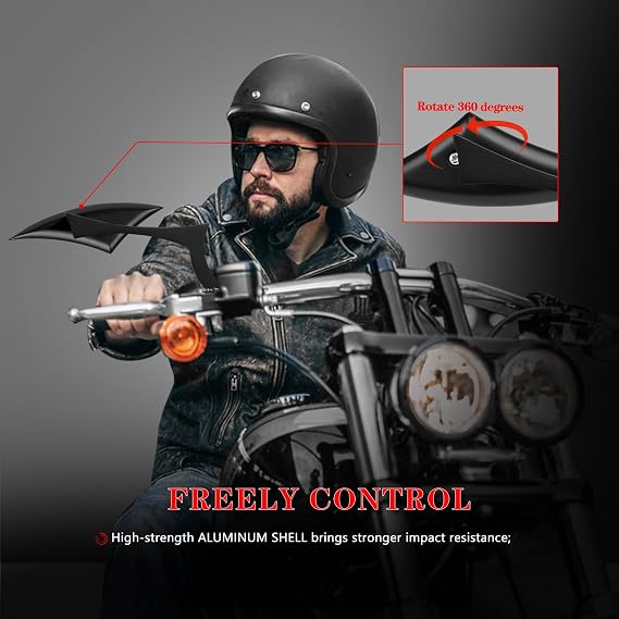Black Motorcycle Rear View Mirrors Sportster Side Mirrors for Street Glide Electra Glide Softail Dyna 1982-2019 2020 2021 2022 2023