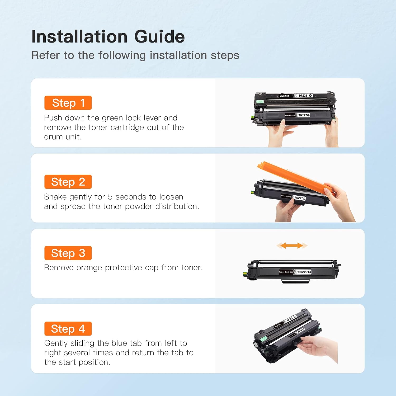 E-Z Ink (TM with Chip Compatible Toner Cartridge Replacement for Brother TN227 TN227bk TN227 TN223 TN 223bk use with MFC-L3770CDW MFC-L3750CDW HL-L3230CDW HL-L3290CDW HL-L3210CW MFC-L3710CW (2 Black)