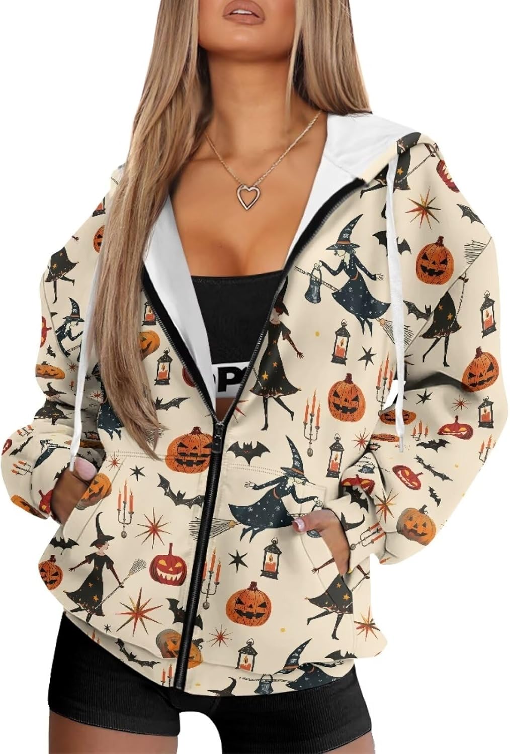 Biyejit Sweat à Capuche Avec Poche Zippée, Vestes à Capuche Amples