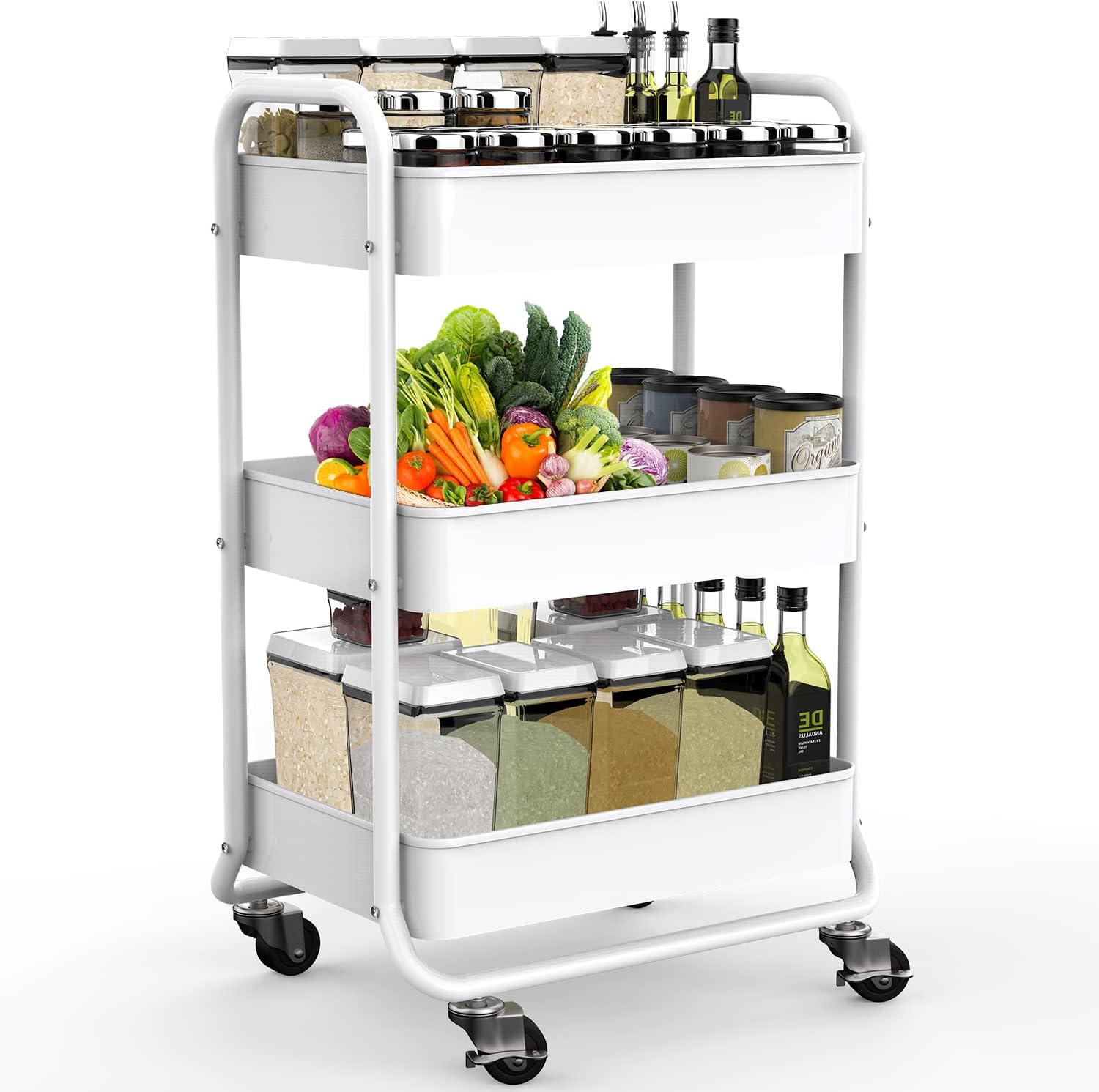 Westhood Carrito de Almacenamiento de Metal con 3 Niveles,Carrito ...