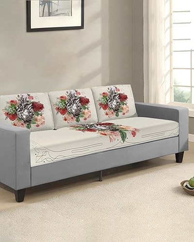 Miniatura 33 de Fundas de cojín para sofá con diseño de muñeco de nieve de Navidad, funda elástica para sofá con parte inferior elástica, fundas de sofá con diseño