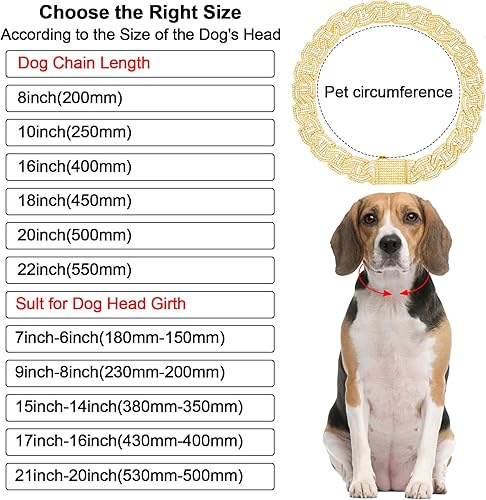 Miniatura 5 de Collar de perro con diamantes con purpurina, collar de metal dorado con diseño de hebilla segura, accesorios de joyería para mascotas, para perros