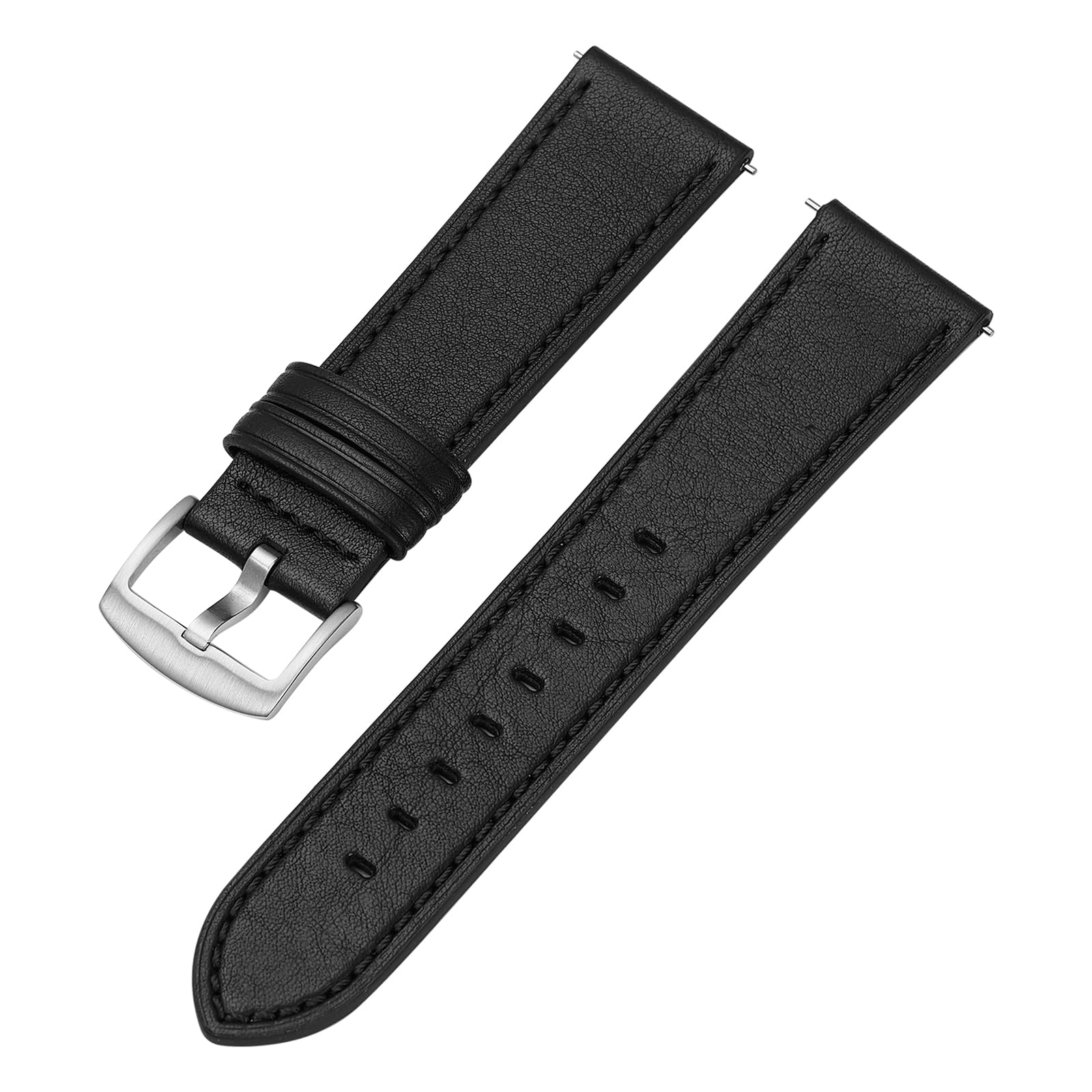 Leather Watch Band for Men, Quick Release Replacement Watch Strap for Women, 18mm 19mm 20mm 21mm 22mm,Black Brown
