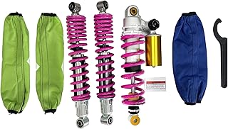 JUANNING Juego De Amortiguadores Delanteros Y Traseros De Alta Resistencia con Resorte Rosa para Yam&AHA Banshee YFZ 350 (1987-2010)