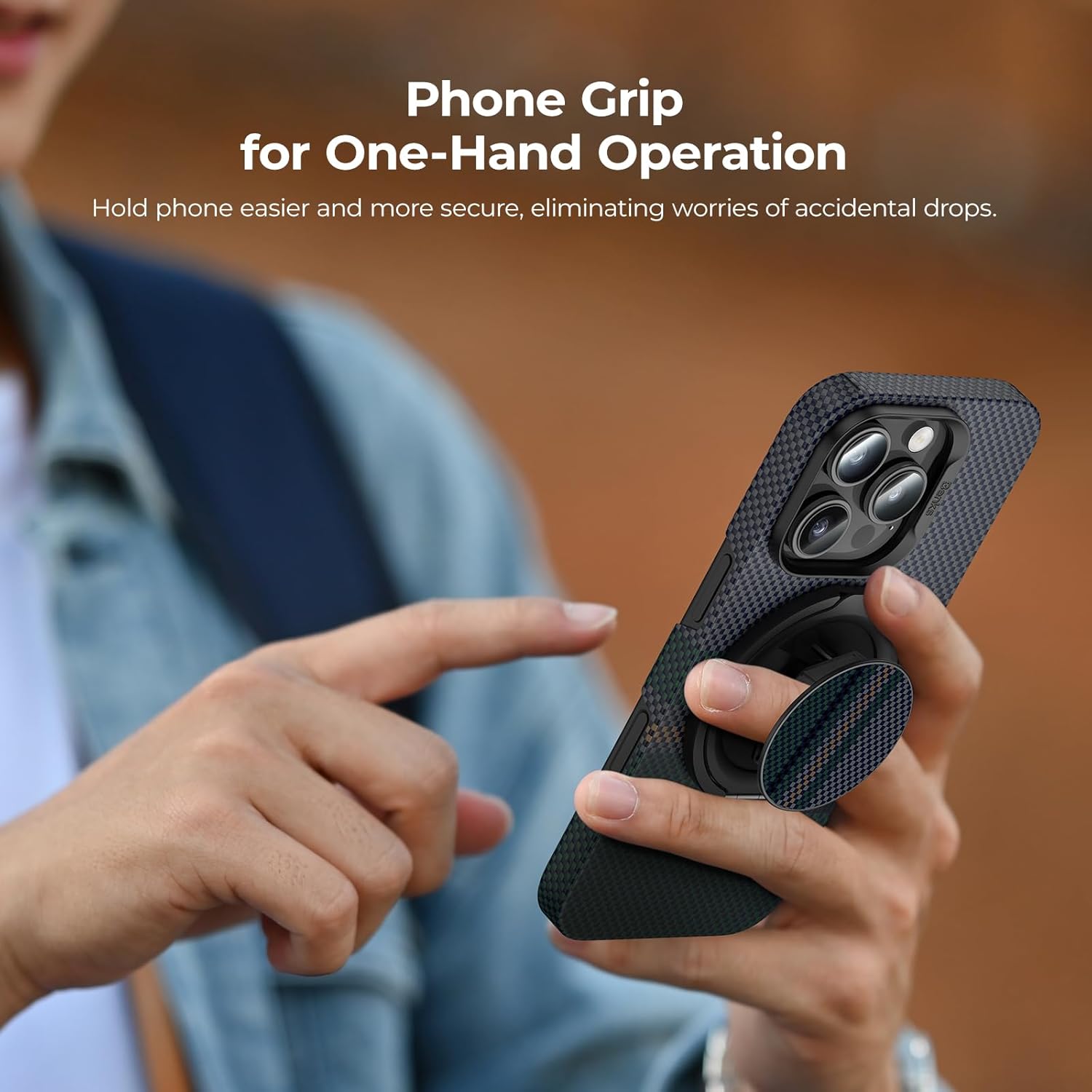 BENKS Magnetic Phone Grip Ring Holder Stand for Magsafe, 360° Rotation Adjustable Cell Phone Stand for iPhone 16/15/14/13/12 Series, Smartphone Accessories, Aurora