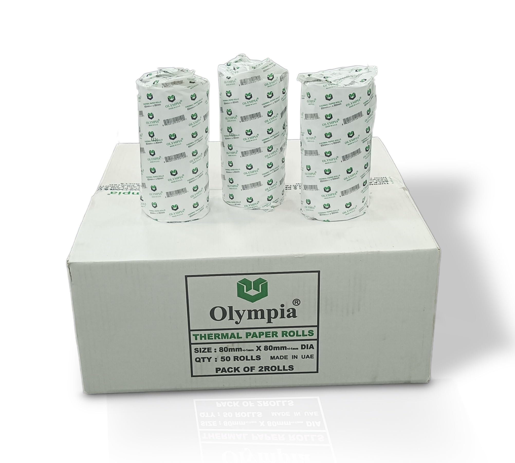 Brand Thermal Paper 80mm x 80mm DIA(Exact) 50Rolls – Trusted Quality Receipt POS Rolls Premium Grade 70Gsm+/- thickness, Total 50Rolls (2pc Pack x25Packets in 1Carton)