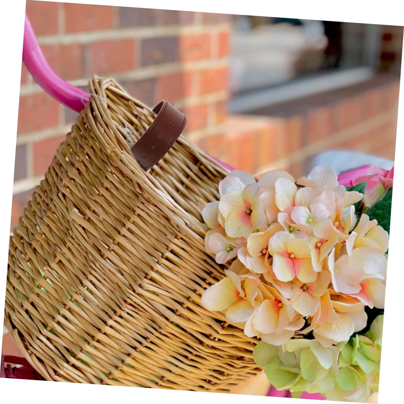 Homoyoyo 1 Pair Bike Basket Straps Kids Bike Kids Scooter Kids Bike Basket Bike Rack Strap Girls Bike Basket Bike Front Container Strap Leather Light Brown Bike Handlebar Basket Belt Riding