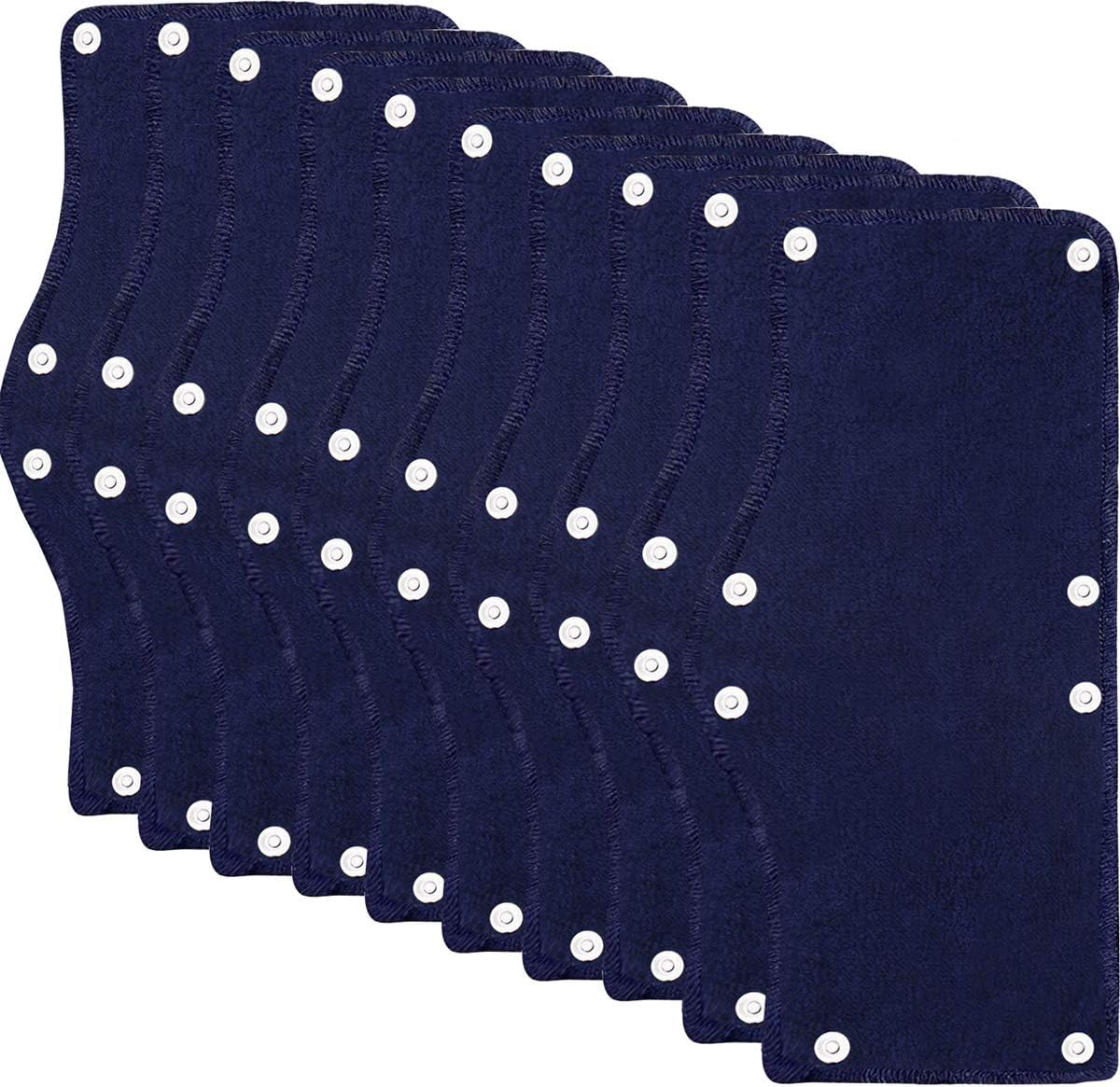 Cotton Hard Hat Sweatband Reusable Terry Cloth Snap-On Sweatband Liner Washable Hard Hat Accessories (Blue-10pieces) - - 