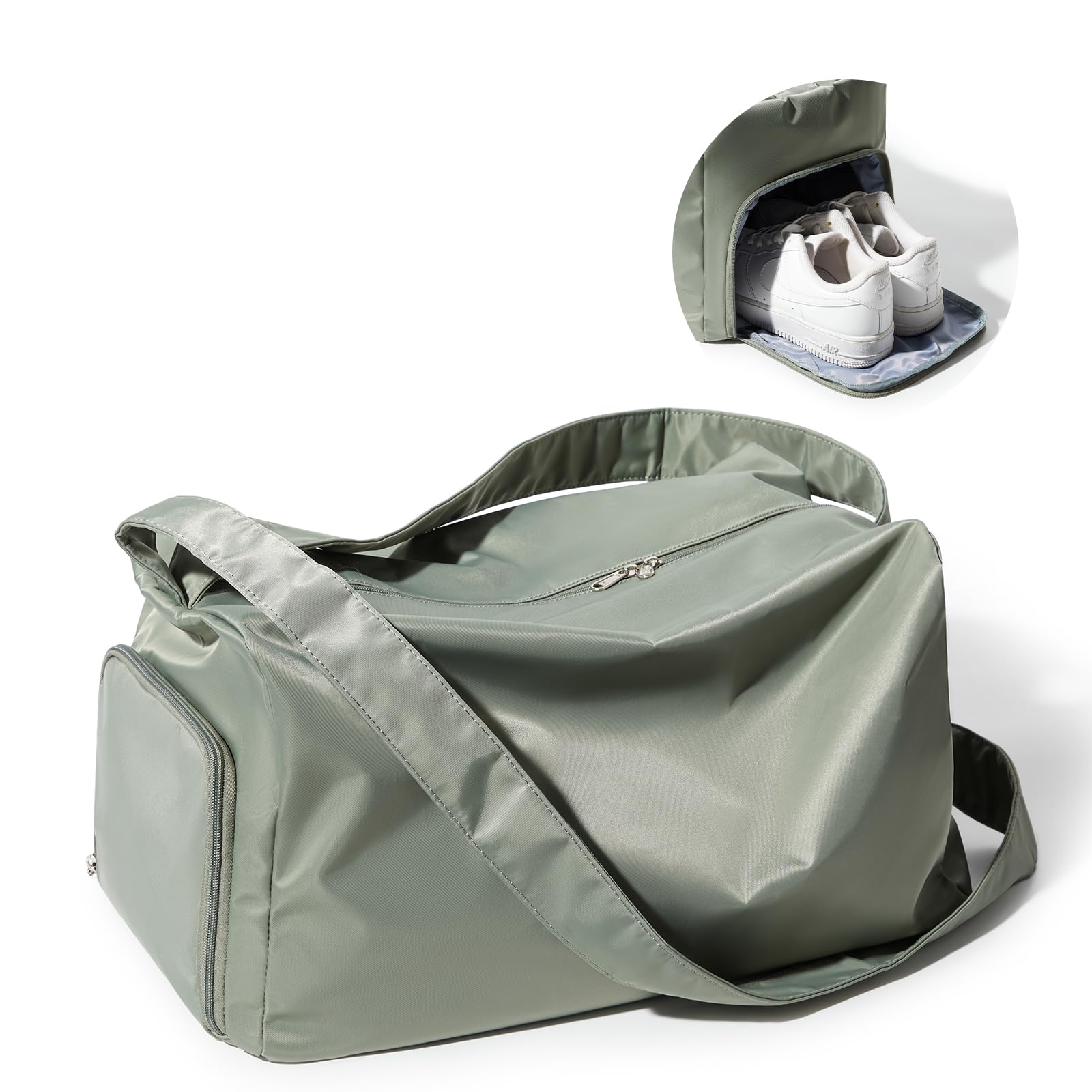 Large Gym Bag with Shoe Compartment, Workout Sport Duffle Bag for Women Travel, Waterproof Shoulder Overnight Bags Lightweight Carry on Tote Bags for Swim, Yoga, Dance