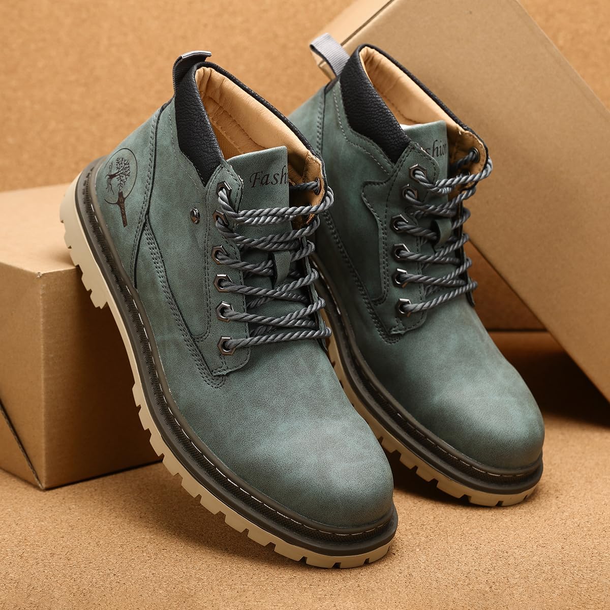 Shaire Men's Leather Chukka Boots | Lace-Up Ankle Boots for Men | Casual Comfort Boots - Image 9