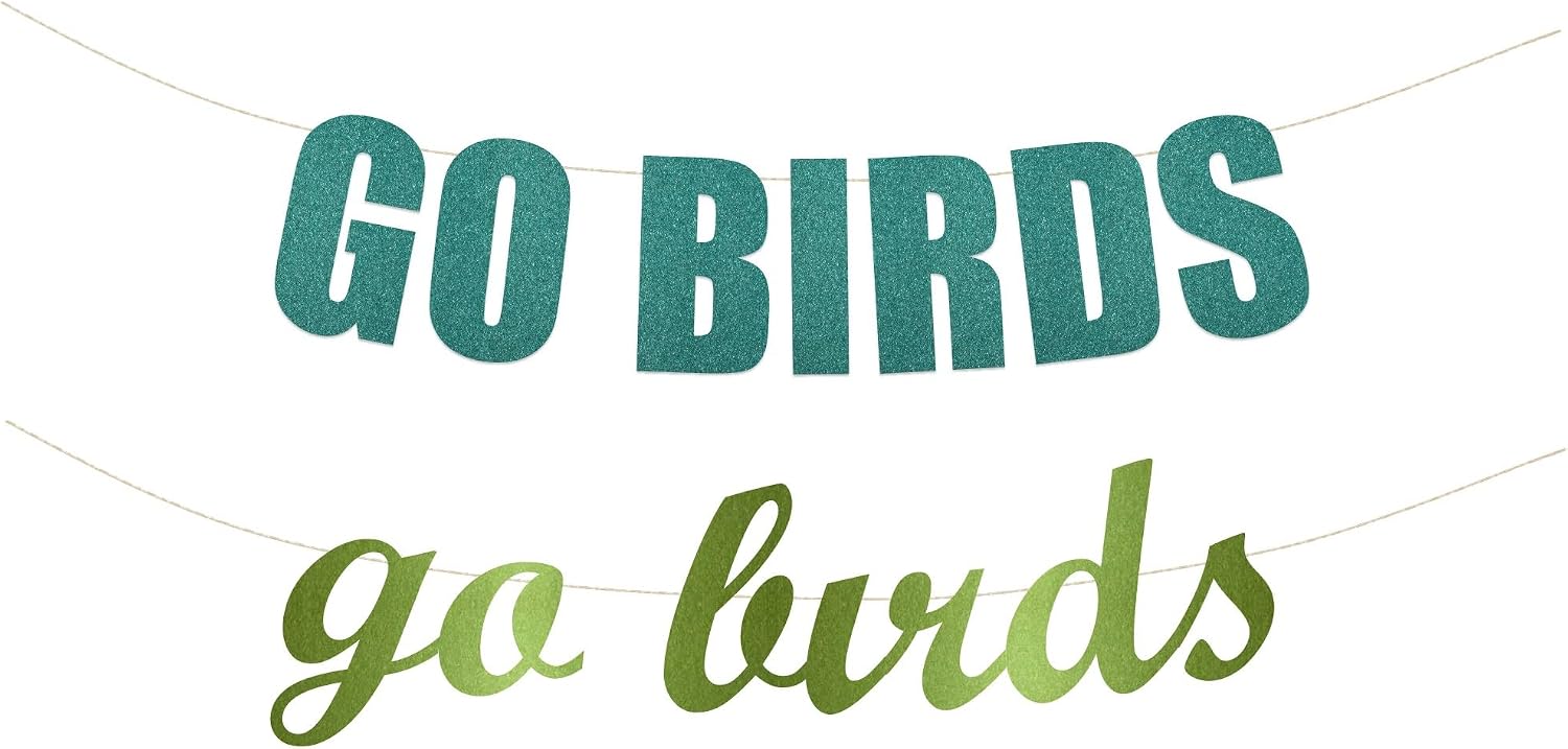 Go Birds banner – Football Party, Game Day Decor, Fly Eagles Party Hanging 5-inch letters sign (Customizable)
