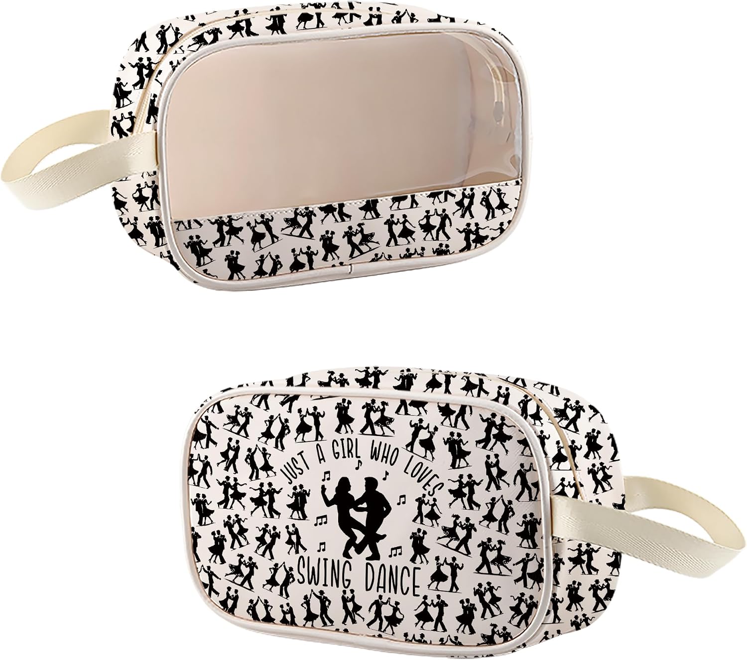 MEIKIUP Swing Dance Clear Makeup Bag Dance Lover Makeup Travel Toiletry Bag Just a Girl Who Loves Swing Dance (Swing Dance CMB)