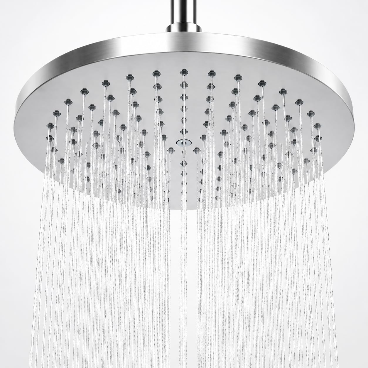 Regenduschkopf 22 cm, Runder Duschkopf mit Verstellbarem Kugelgelenk, Wassersparende Regendusche mit Anti-Kalk-Düsen, feste Kopfbrause für Wand und Deckenmontage, G1/2 Anschluss