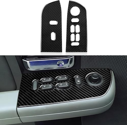 2 piezas de calcomanías para interruptor de elevación de ventana de automóvil, decoración de fibra de carbono para Ford F150 (2004-2008) Lincoln