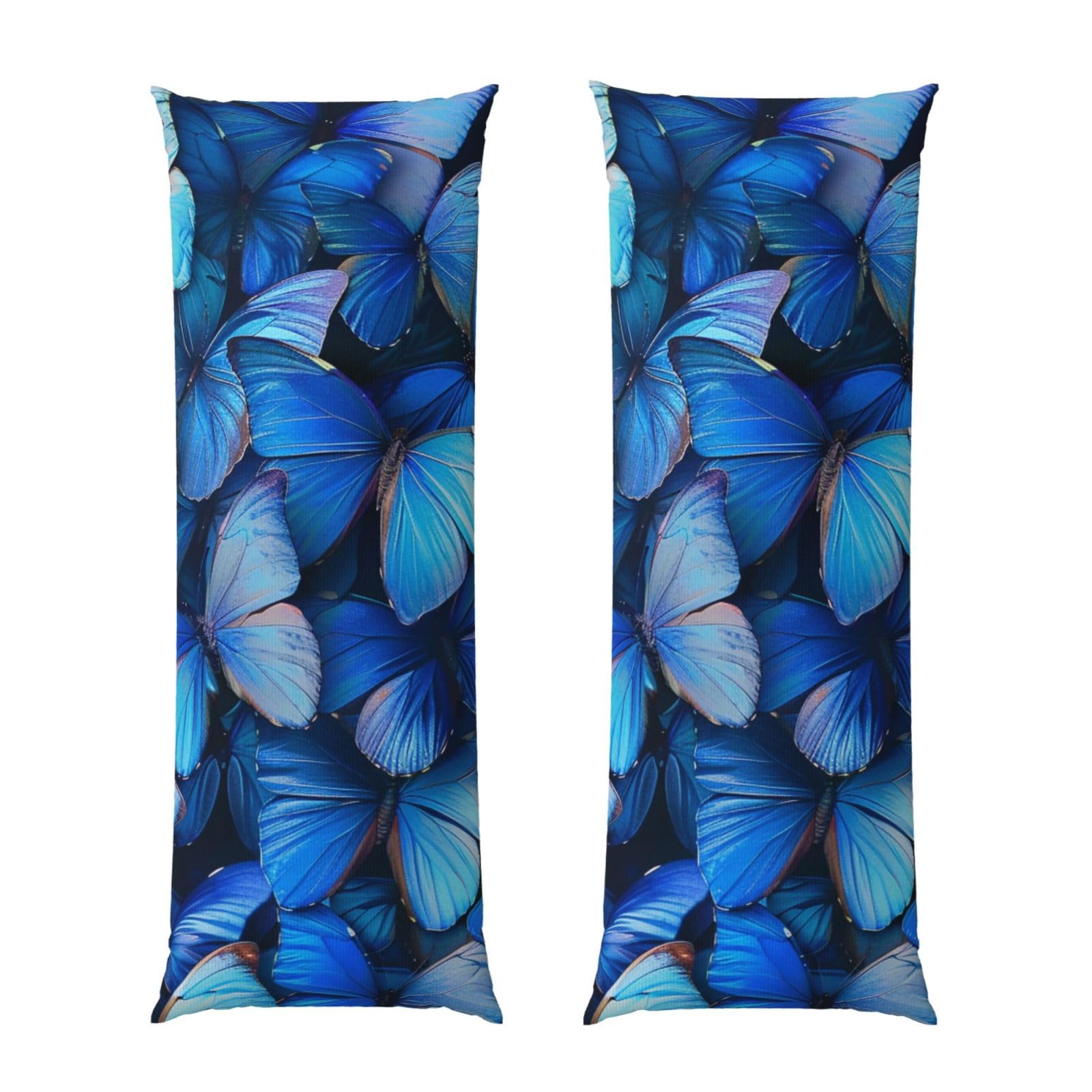 Body Pillow Cover 20x54 Inch, Many Blue butterfly Print Long Lumbar Pillow Case with Zipper Long Body Pillowcase Decorative for Bed Sofa Bedroom