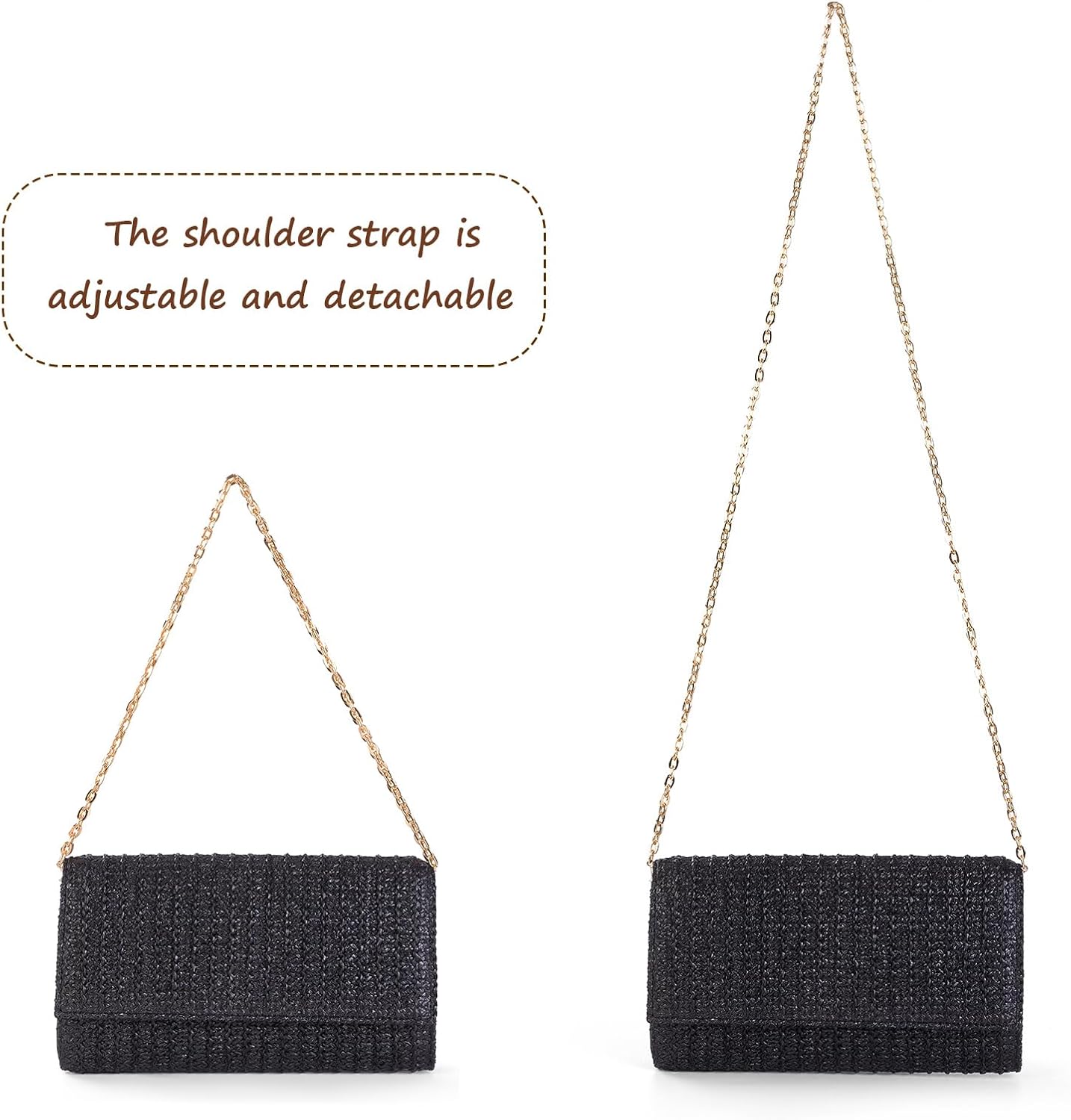 Kseymeir Straw Clutch Purse Shoulder Crossbody Bag Envelope Purse Raffia Handbag for Summer Beach Travel 2026 Trendy | Straw, Summer, Beach, Travel, Trendy - Image 4