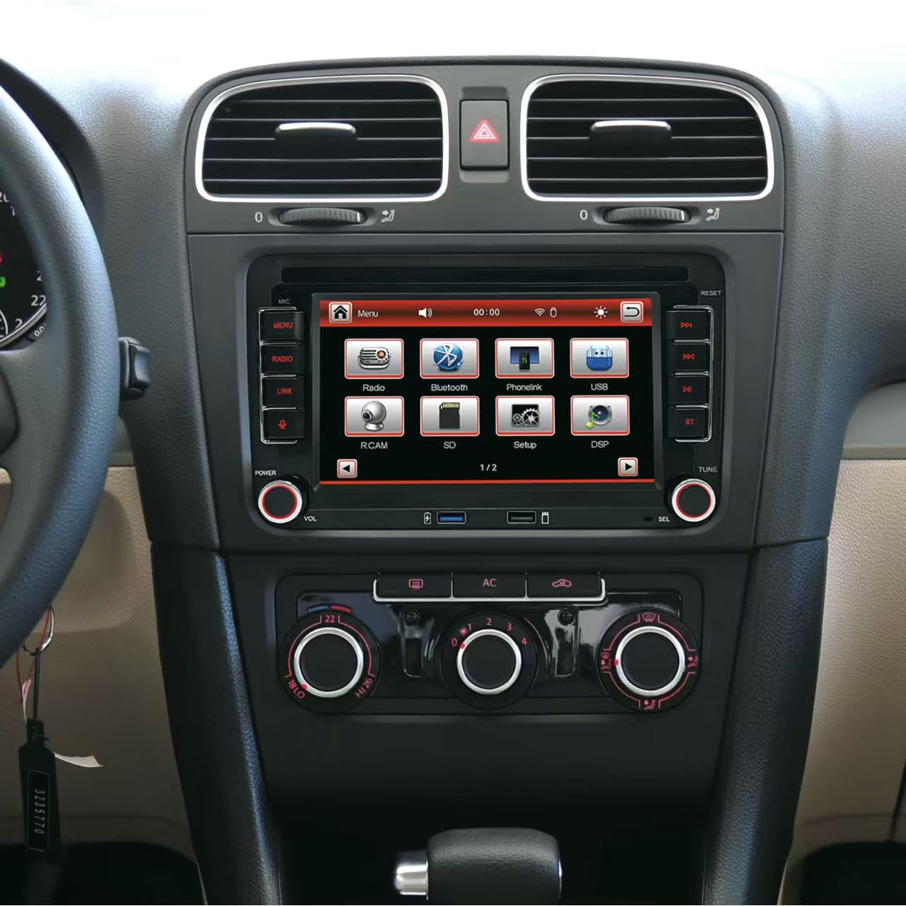 Autoradio per VW Golf R32/Plus/5/6, Passat, Polo T5,Seat, Touran, Skoda, supporto Carplay wireless/cablato e Android Auto, Radio supporto AM/FM/RDS/USB,BT,DSP, autoradio touch screen HD da 7 pollici