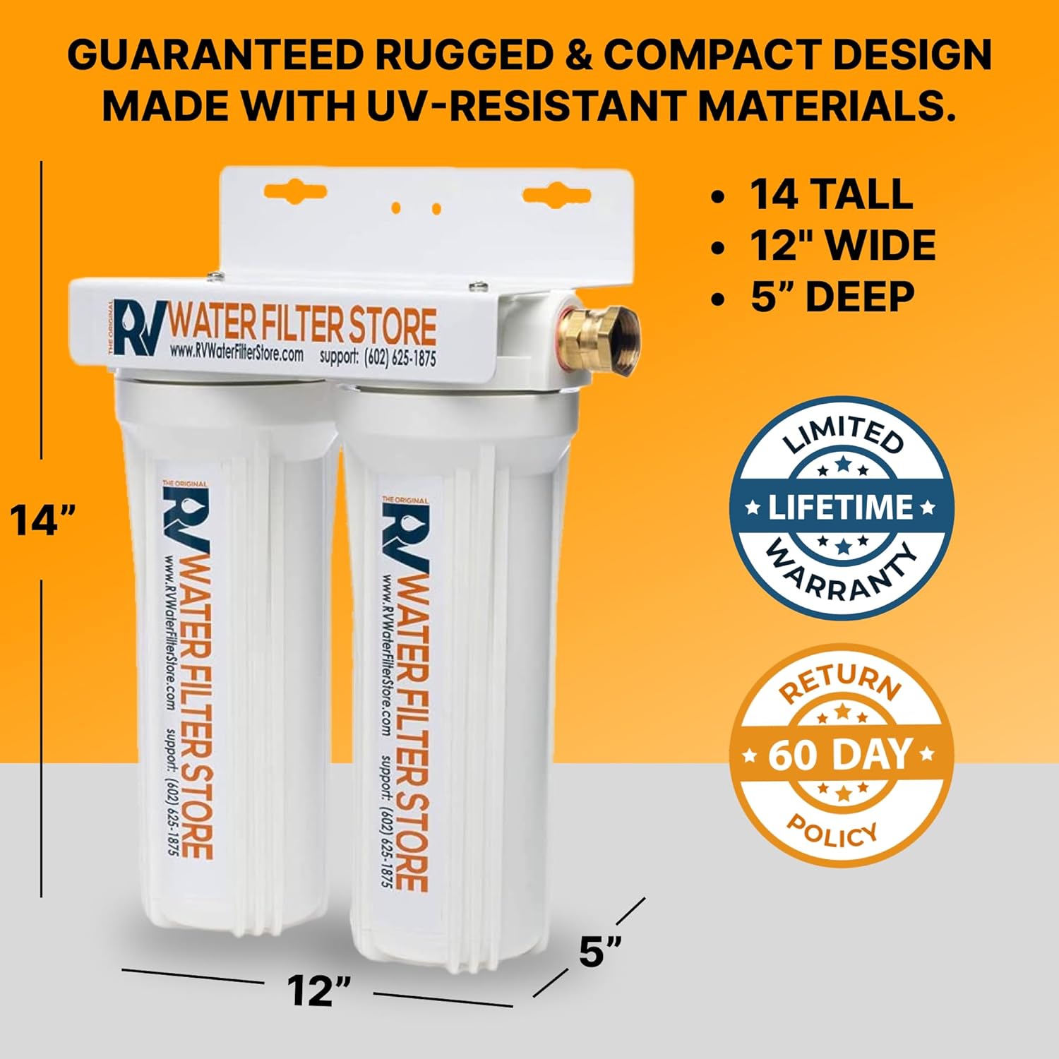 RV Water Filter System with Hose Fittings - Premium Portable Filtration Systems That Improves Taste & Odor