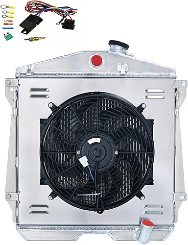 Radiador compatible con Chevy Fleetline Fleetmaster Sedan Delivery 1943-1948 BG BL BN DJ DP DR 3.5L 3.8L L6 Gas, radiador de aluminio completo de 3
