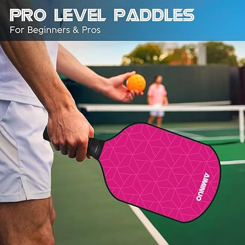 Miniatura 5 de Palas de pickleball, juego de paletas de pickleball de fibra de carbono, palas ligeras de pickleball de 0.630 in para hombres, mujeres, niños