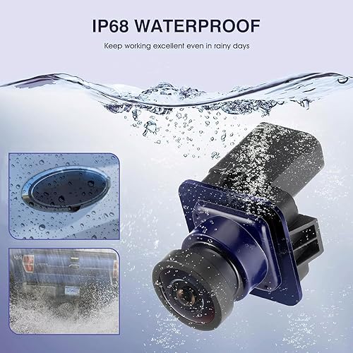 Miniatura 6 de Heffchi Kit de cámara de respaldo con emblema para portón trasero Ford compatible con Ford F-150 2011-2014 con asistencia de estacionamiento de