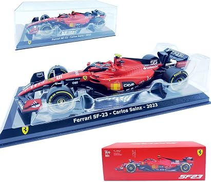 HTLNUZD Bburag 2023 1/24 SF23#55 Alloy Car for Ferrari Team 124 SF23#55 Signature Sainz Formula Diecast Car Model Adult Collection Gift