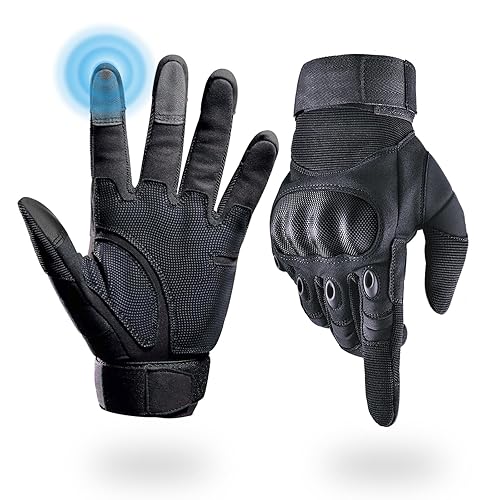 Liovoras Tactical Gloves for Men - Black - Medium