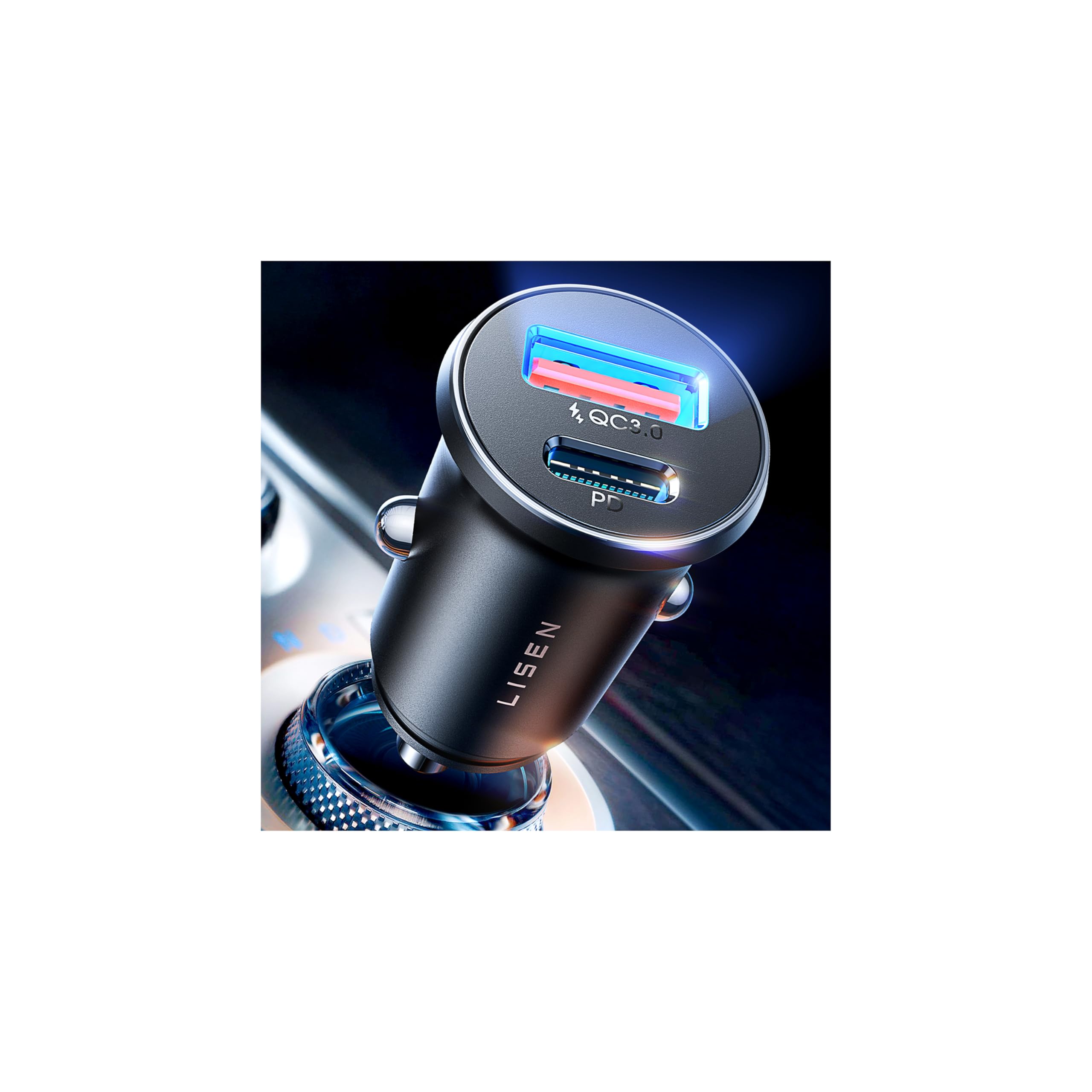 LISEN Cargador Coche Carga Rápida Mechero USB C 69W+60W Cable, Accesorios Coche Camper Electrónicos Flash del Dia, Carregador Isqueiro Carro 12/24V Gadgets para iPhone 17 e 16 Samsung S26 Kindle iPad — view 10