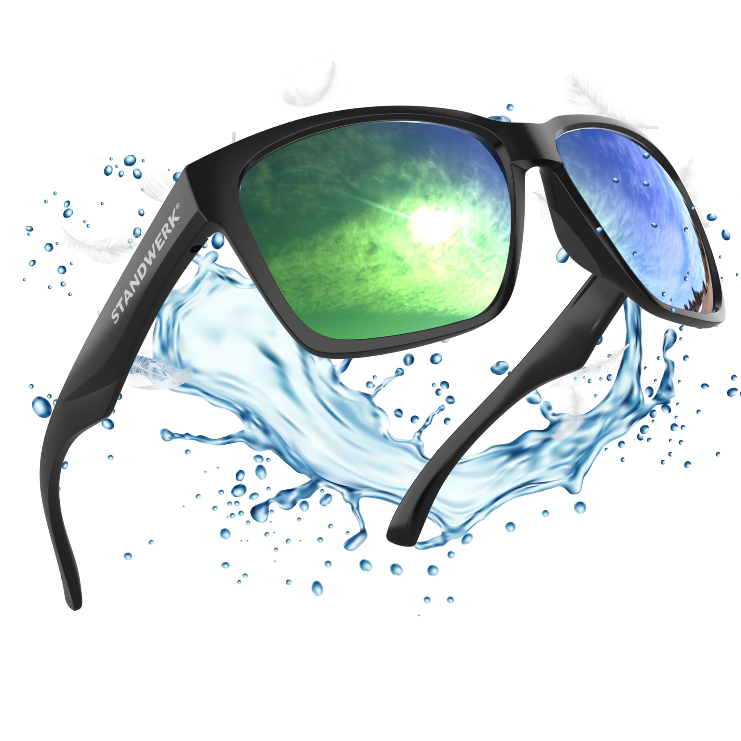 STANDWERK® Polarisierte Schwimmfähige Sonnenbrille [UV400, Kategorie 3] - Für Herren und Damen, Sport