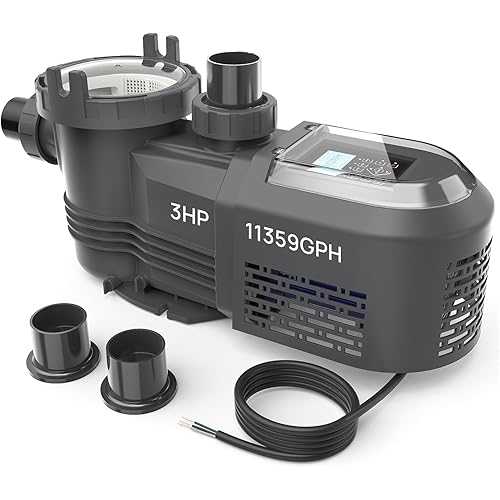 Aquastrong Variable Speed Pool Pump In/Above Pool Pump Energy Efficient High Flow Powerful Self Primming Swimming Pool Pumps with Filter Basket,Matta Black