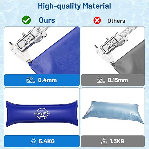 Miniatura 5 de Keten Almohadas de piscina para piscinas sobre el suelo de 4 x 4 pies, almohadas de piscina resistentes, extra duraderas de PVC de 0.016 in,