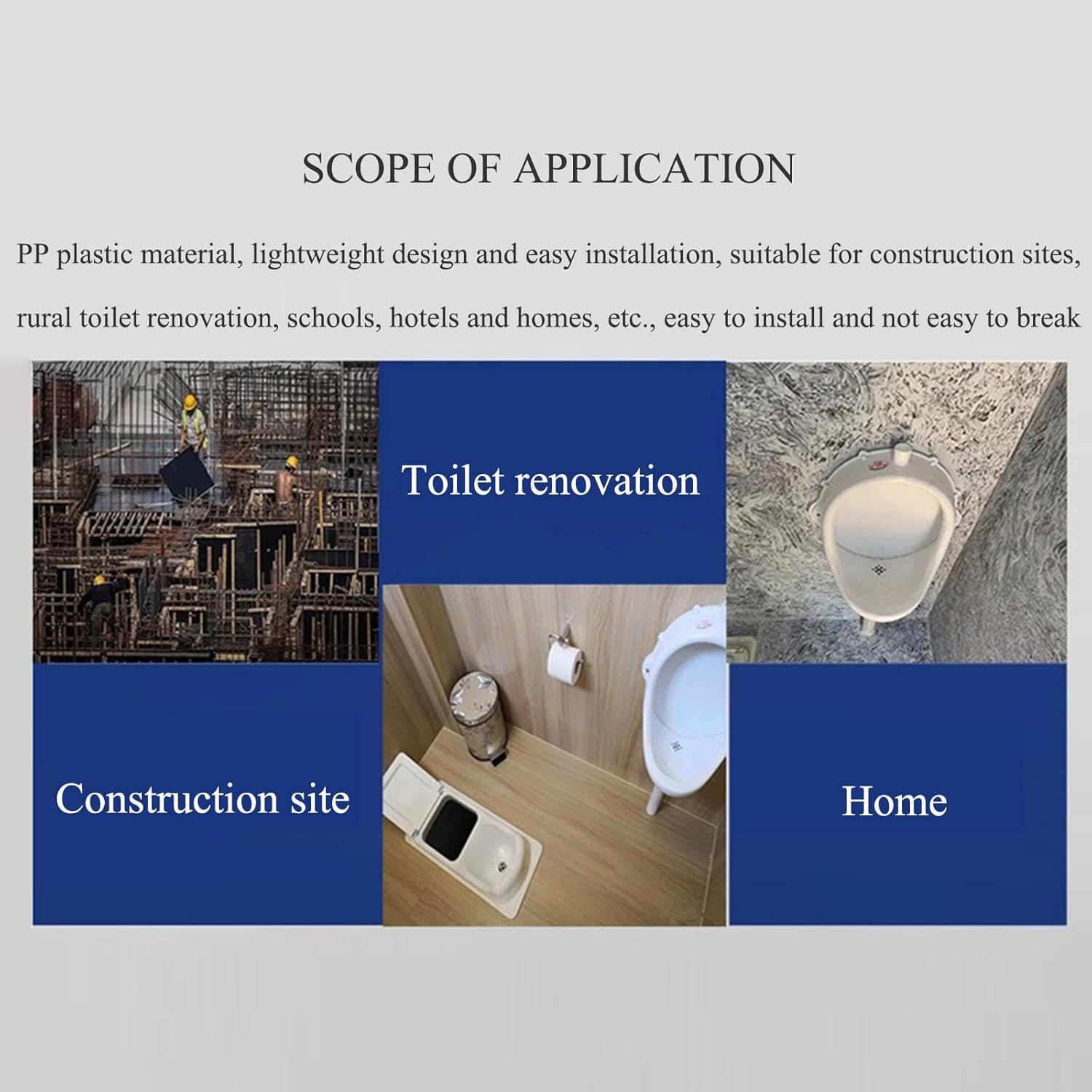 High Efficiency Washout Urinal, Outdoor Waterless Urinal with Hose and Flush Valve - Wall Mounted Commercial Men Plastic Urinals for Portable & Temporary Use