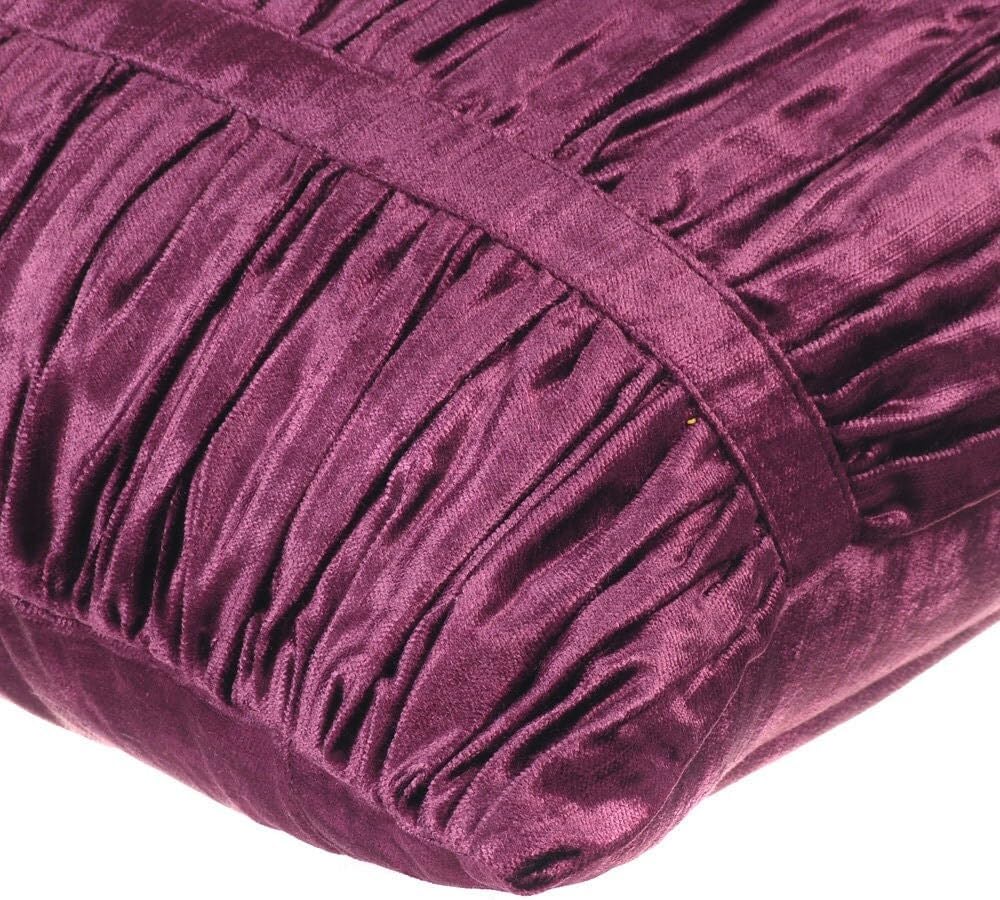 The HomeCentric Euro Sham Pillow, Plum Euro Size Pillow Covers 26x26 inch (65x65 cm) Velvet Euro Size Pillow Shams, Solid Color, Ruched, Modern Euro Pillow Shams Easter - Plum Beauty