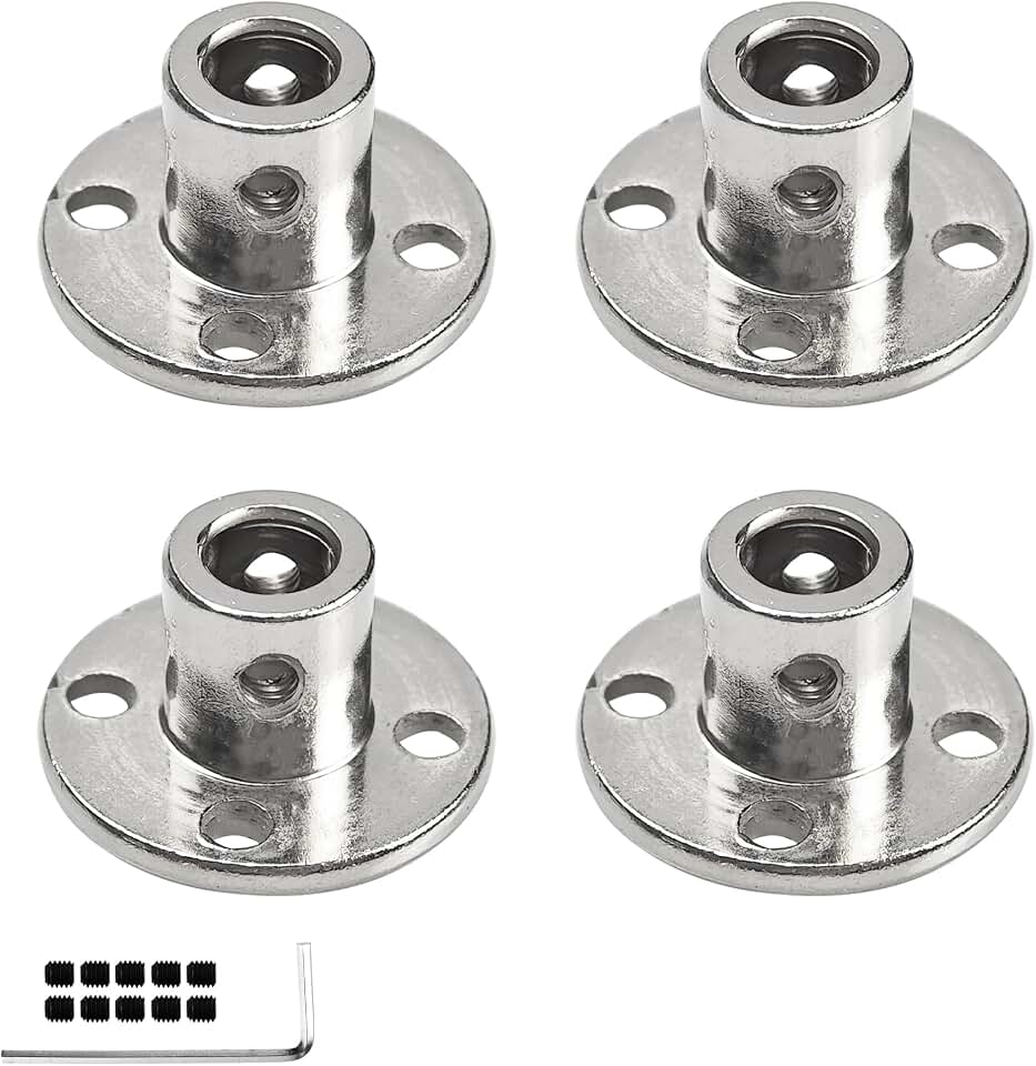 Conjunto de 4 Conectores de Acoplamento com Flange de 6Mm, Acoplador de Eixo Guia Rígido Em Aço, Acessório Guia de Alta Dureza para Modelos de Motores Rc Diy.
