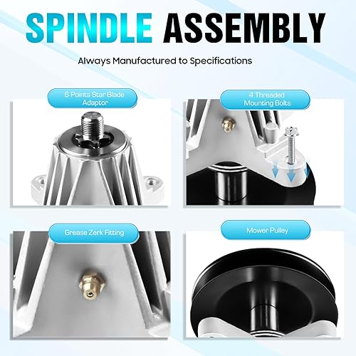 Miniatura 3 de 918-06978 - Conjunto de husillo para MTD Cub Cadet RZT-S54 RZT-L54 Troy-Bilt TB2454 Craftsman T8400 G8400 Z6660 918-06978 Paquete de 3