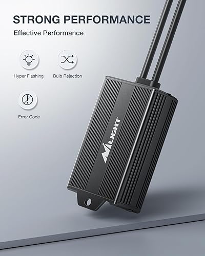 Miniatura 9 de Nilight H11H9H8 LED CANbus Decodificador  Arnés antiparpadeo Condensador de resistencia libre de errores para bombilla LED para faros delanteros,