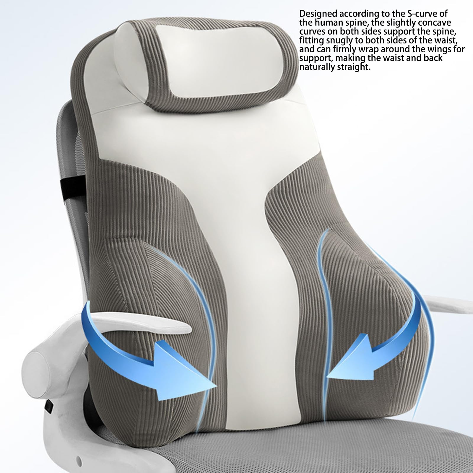 Almohada de Lectura, cojín Lumbar ortopédico, Almohada de Lectura con | brazos laterales, almohadilla de apoyo lumbar, respaldo ergonómico para sentarse en la cama, cuello, asiento de oficina, sofá