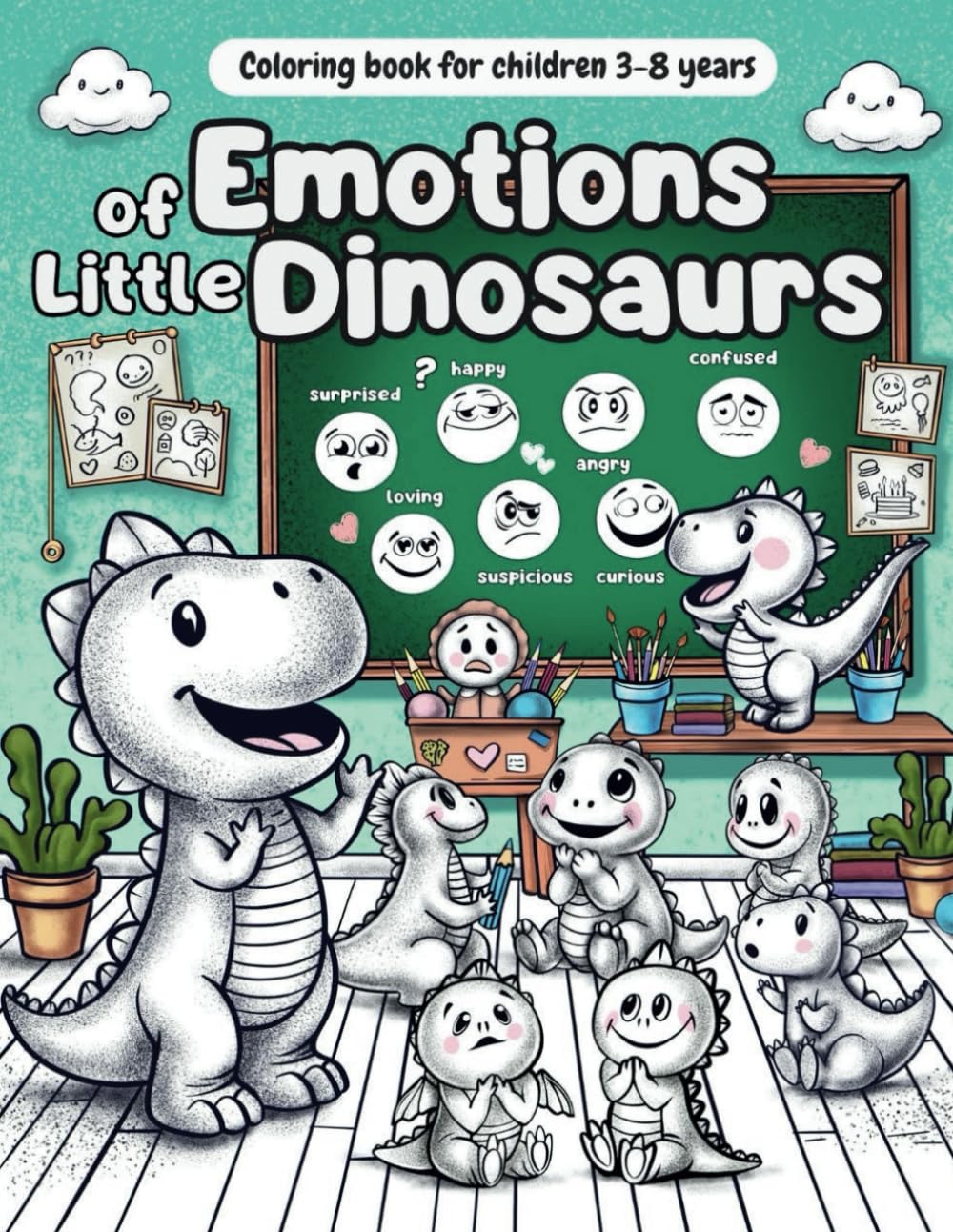 Emotions of Little Dinosaurs: A Dino coloring Book for Emotional Development: Discover, Color, and Feel: Foster Emotional Intelligence Through Interactive Play