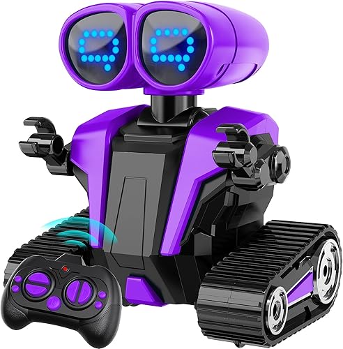 Miniatura 8 de Robots juguetes para niños y niñas con demostración automática, robots para niños, robot de control remoto recargable con ojos LED inteligentes,