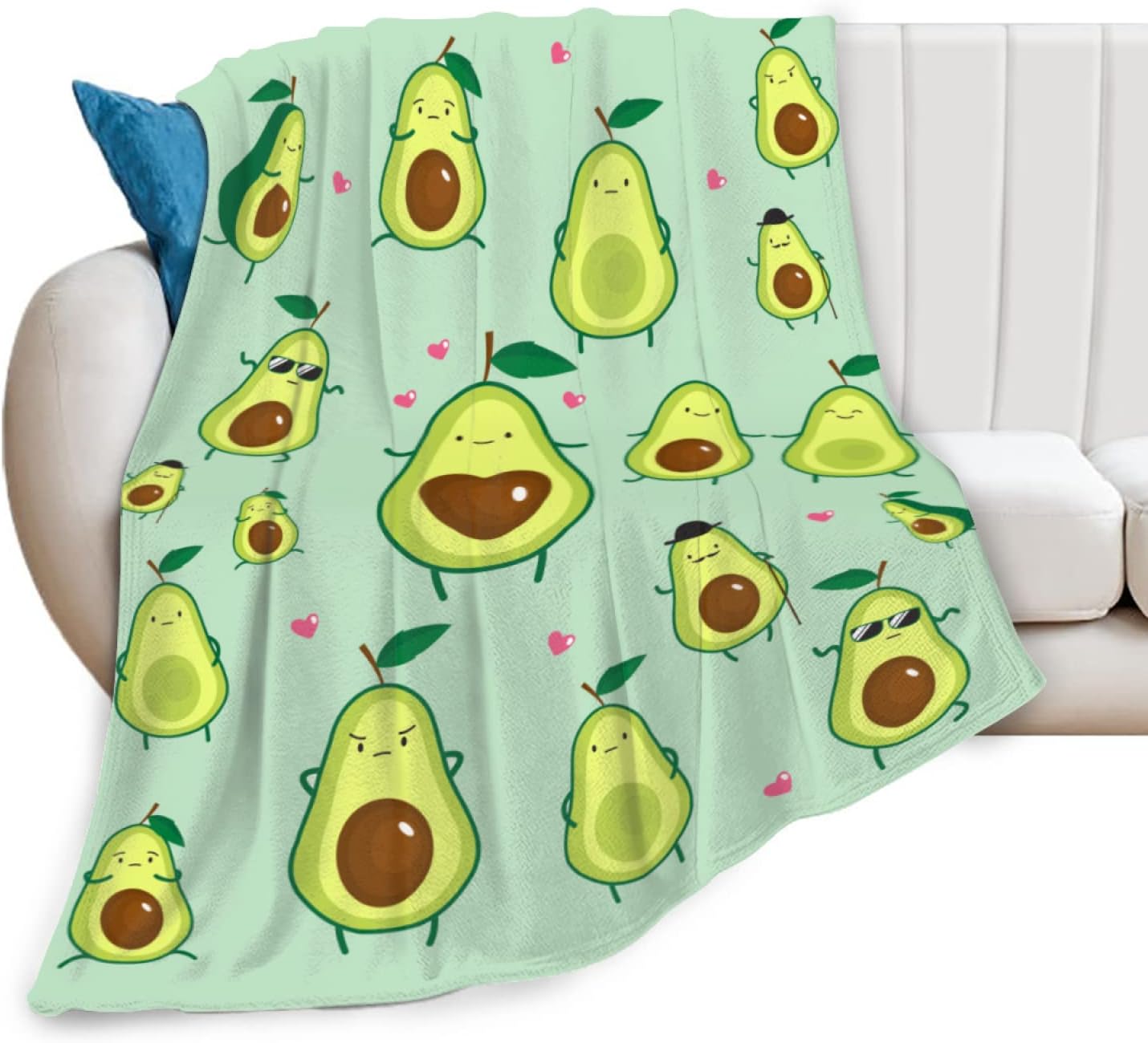 Avocado Blanket Soft Warm Throw Blanket for Kids Adults Gift,Lightweight Cozy Luxury Flannel Blankets for Couch Bed Sofa 80"x60"