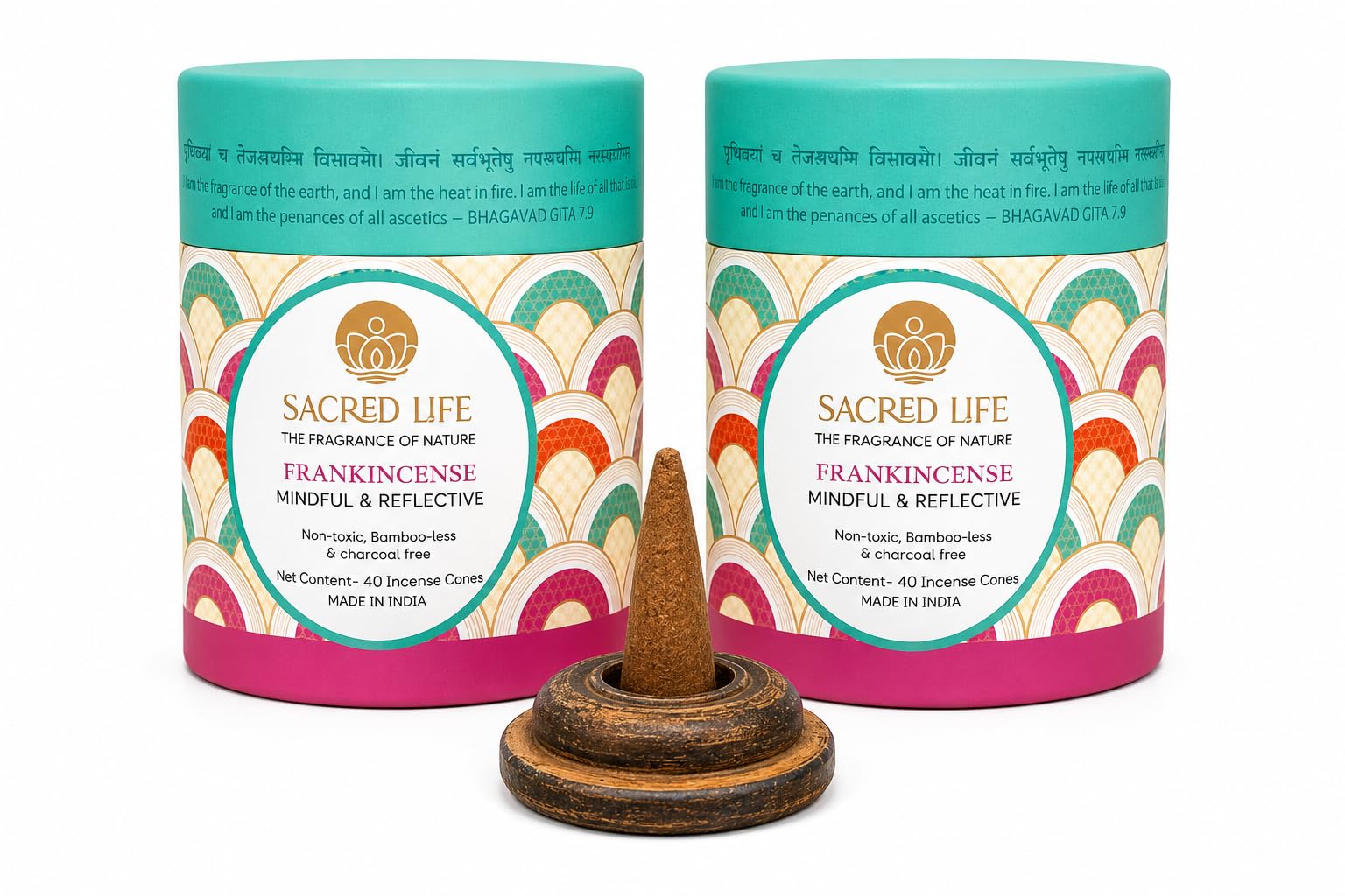 Sacred Life Dry Dhoop Frankincense | Pack of 2 | Contains- 80 Incense Cones | Burning Time 35 Minutes | Low Smoke Dhoop for Pooja | 100% Organic & Charcoal Free | Aromatherapy | Meditation | Yoga-image-22