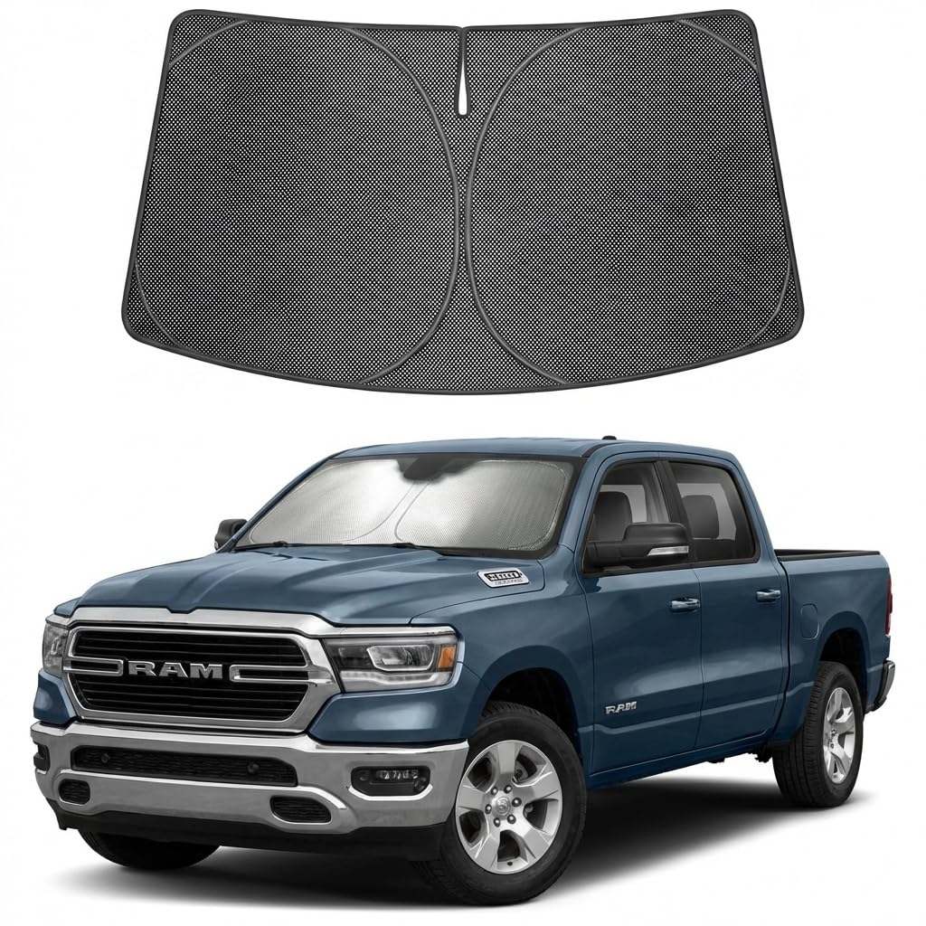 Proadsy Custom Fit Car Windshield Sun Shade for 2019-2026 Dodge RAM 1500