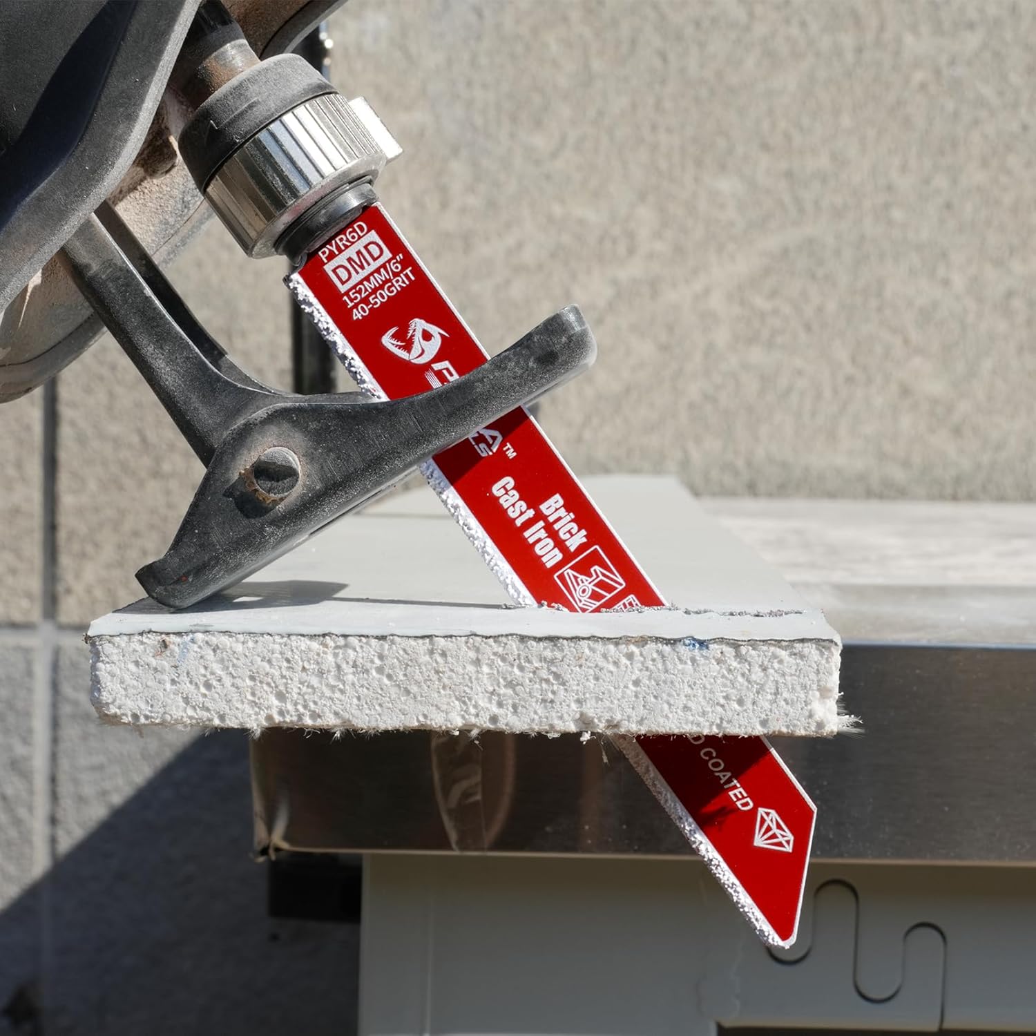 3-Piece 6 inch 40-50 Grit Diamond-Grit Edge Reciprocating Saw Blade for Masonry, Fiber Cement & Fiberglass